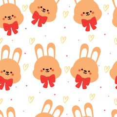 seamless pattern cartoon bunny. cute animal wallpaper for textile, gift wrap paper