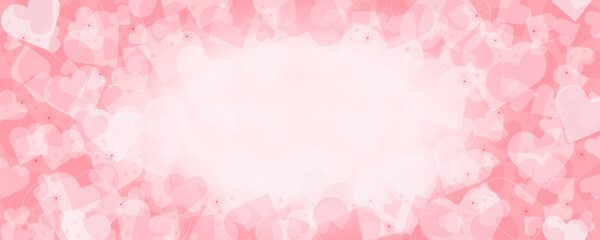 バレンタインに使えるピンクのハートのベクター背景画像