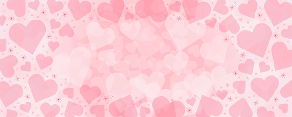バレンタインに使えるピンクのハートのベクター背景画像