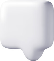 3D White Blank Speech Bubble