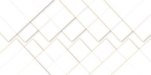 Abstract white background with golden color lines pattern texture design .squares in bright light with soft shadows as pattern .space futuristic design concept .abstract triangle vector illustration .