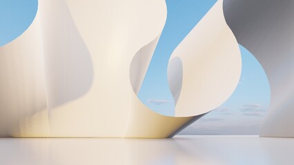 Futuristic architecture background 3d render