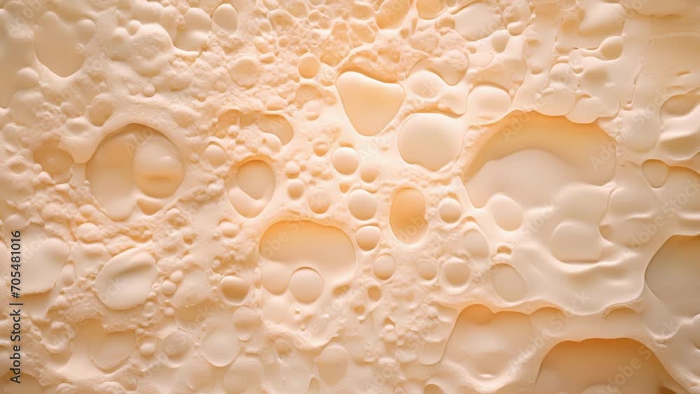 Poster a magnified of a beer foam, revealing the delicate network of bubbles that form due to the interacti