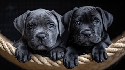 Obraz premium Two Beautiful Pets Cane Corso Puppy, Desktop Wallpaper Backgrounds, Background HD For Designer