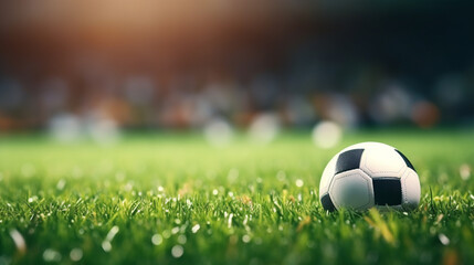 soccer ball on the field - obrazy, fototapety, plakaty
