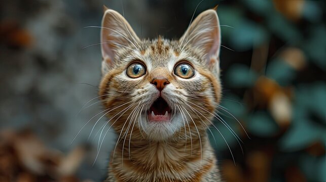 Young Crazy Surprised Cat Make Big, Desktop Wallpaper Backgrounds, Background HD For Designer