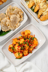 Salted chili tofu is the main ingredient of tofu which has a smooth texture and is easily digested by the body.