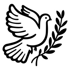 Graceful Doodle Dove Vector: Symbol of Peace, Harmony, and Elegance in Black.