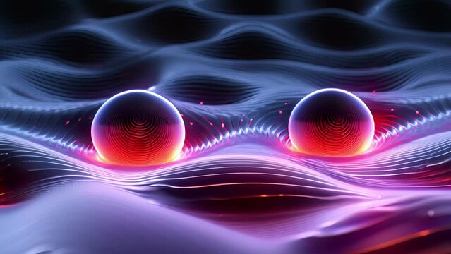 A computer simulation depicting the complex dynamics of two black holes merging, creating ripples in the fabric of spacetime known as gravitational waves.