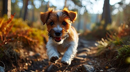 Portrait Jumping Happy Puppy Jack Russell, Desktop Wallpaper Backgrounds, Background HD For Designer