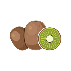 Kiwi fruit vector illustration, kiwi flat icon