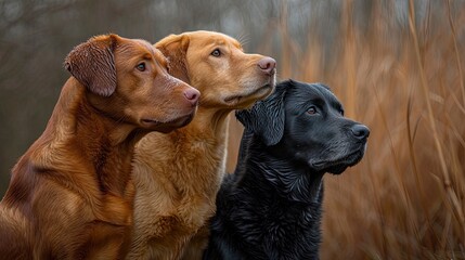 Proffile Three Dogs Looking Away Row, Desktop Wallpaper Backgrounds, Background HD For Designer