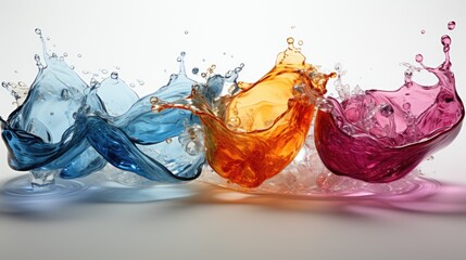 Collection of colorful water splashes