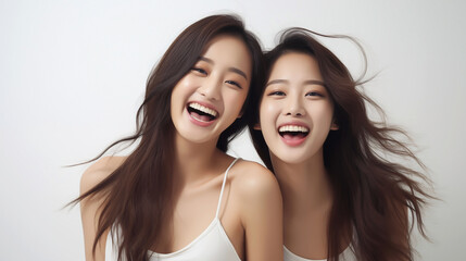 Radiant Laughter: Two Women Sharing a Joyful Moment
