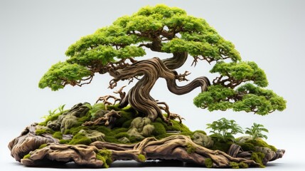 Beautiful tako bonsai tree on white background