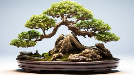 Beautiful tako bonsai tree on white background