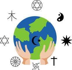 World religion day banner design illustration