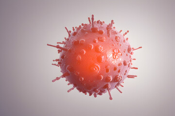 3D render model of a Mutated Infectious Pathogen Virus floating in the air for bacillus, covid, or flu epidemic diseases Virology Biology Medical Theme Background