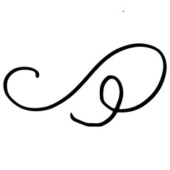 Flourish swirl. Line Art Illustration