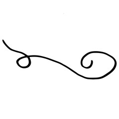 Flourish swirl. Line Art Illustration