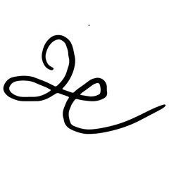 Flourish swirl. Line Art Illustration