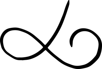 Flourish swirl. Line Art Illustration