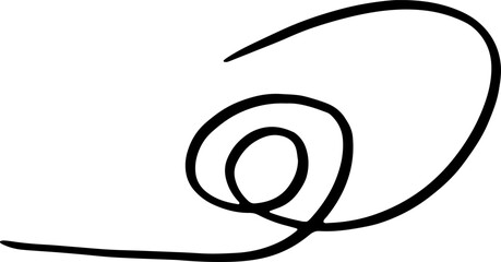 Flourish swirl. Line Art Illustration