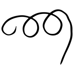 Flourish swirl. Line Art Illustration