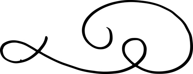 Flourish swirl. Line Art Illustration