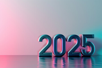 2025 happy new year concept. Holiday and celebration background. Generative ai.