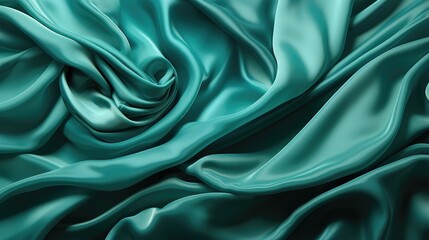 Green silk fabric texture as background