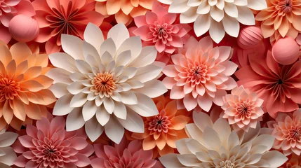  paper art pastel color flower abstract background, 3d rendering © PNG