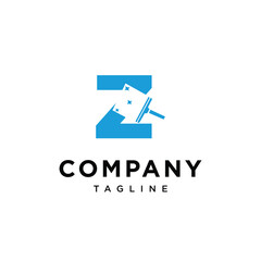 Letter Z Glass cleaning logo icon vector template.eps