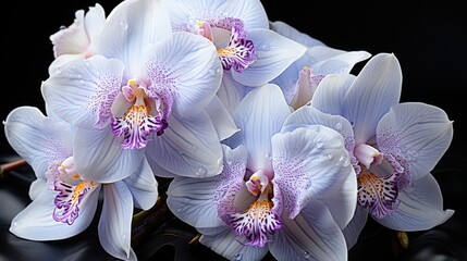 White and Purple Orchid Flowers Bloom
