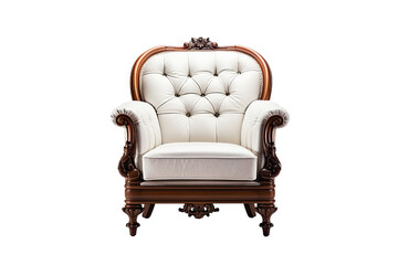 Designer French Classic Chair Piece for Elegant Spaces Isolated on Transparent Background