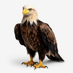 Fototapeta premium Eagle flying, full body, on a white background.