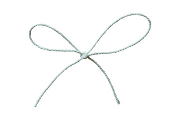 string bow isolated. White rope decoration