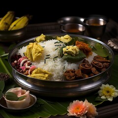 kerala pulav on wooden table surrounded with vegetables ,Pongal Day, Indian Pongal celebration, Indian Celebration