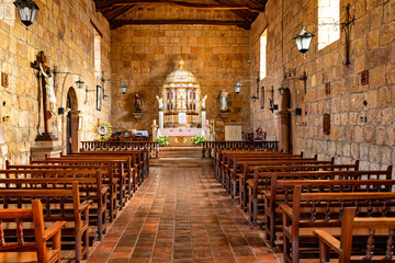 Interior of Parish church of Santa Lucia in Guane, Iglesia Parroquial de Santa Lucia, El Camino...