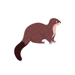 Otter, cartoon style vector illustration isolated on white background