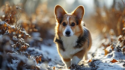 Cute Welsh Corgi Pembroke Running, Desktop Wallpaper Backgrounds, Background HD For Designer