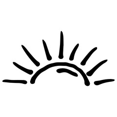 Doodle Sun Scribble. Vector solar symbols set for logo design.