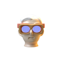 3d glasses with a mask and glasses