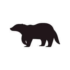 Badger taiga animal silhouette vector icon