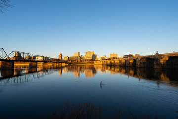 Harrisburg Pennsylvania Skyline At Sunset