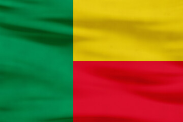 Obraz premium Benin Flag - Green, Yellow, Red fields