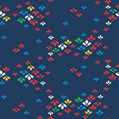 Obraz premium Japanese Geometric Flower Vector Seamless Pattern