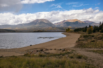 Dillon reservoir with Buffalo mountain and Red Peak