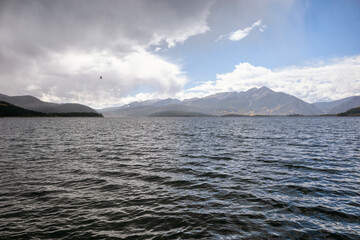 Dillon reservoir with the Tenmile Range in the back