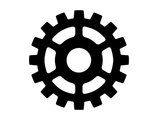 Steampunk Gear Silhouette vector art white background